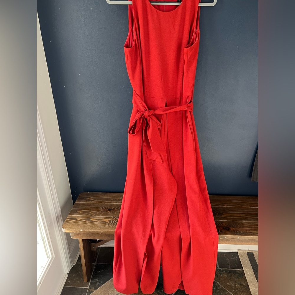 Red Jumpsuit With Pockets